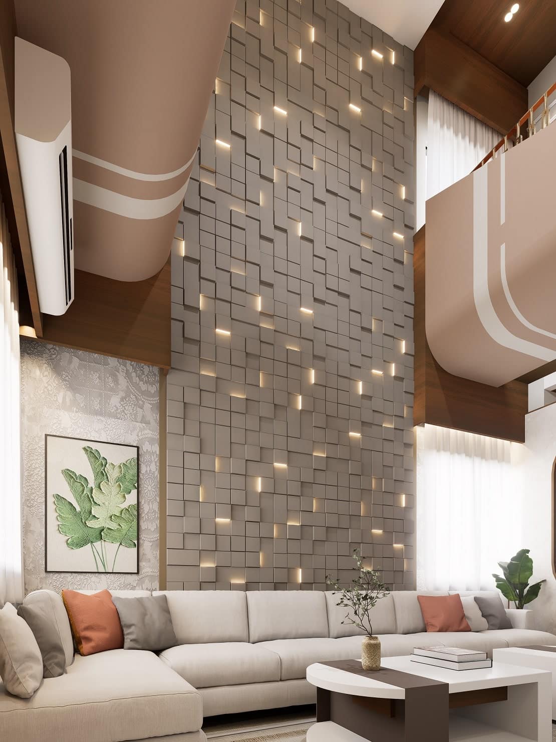 Premium Cube design concrete Wall Panels used in interior