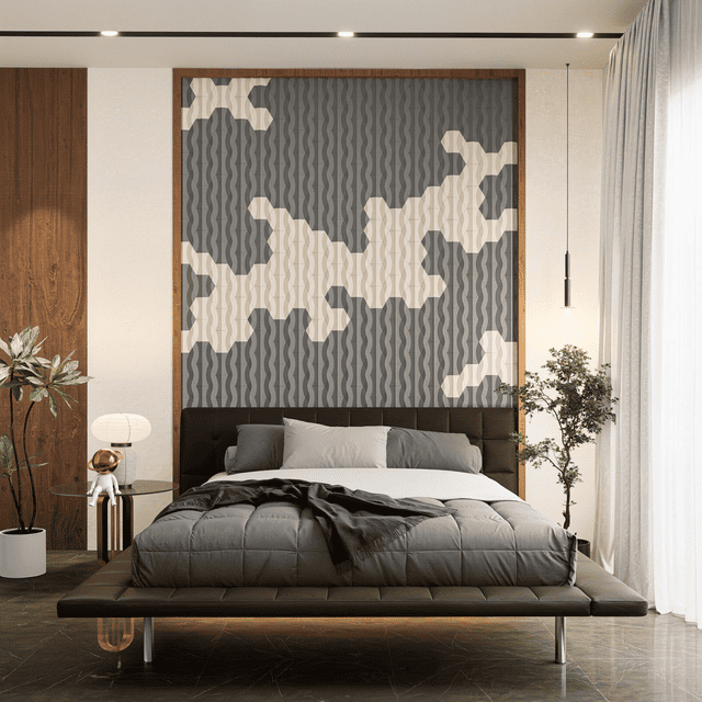 Wave concrete wall panel with flowing curved surface design for organic interiors