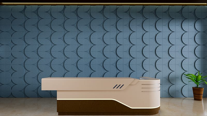 Nexus concrete wall panel featuring an interlocking modular surface design