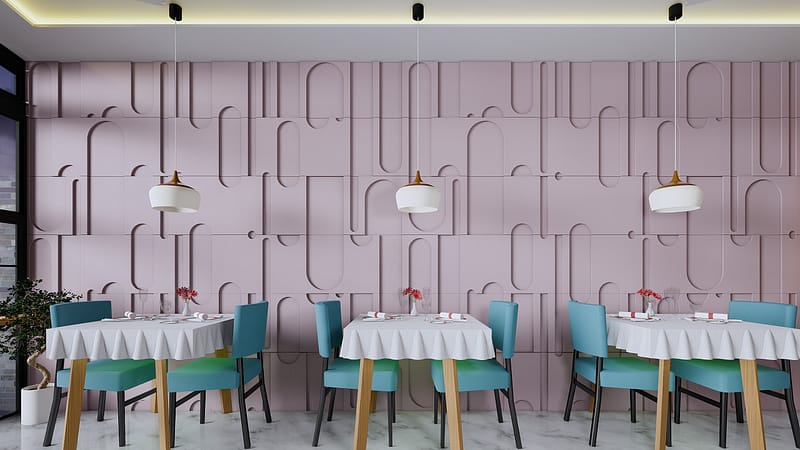 Empire concrete wall panel with strong linear detailing for statement interiors